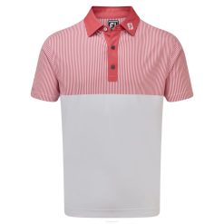 capa branca vermelha L6VB471 piquê liso com estampa vertical projetada capa branca vermelha Footjoy