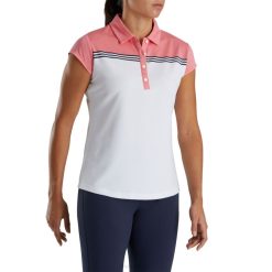 coral branco-brilhante L6VB2998 manga de boné coral branco-brilhante bloco de cores feminino - estilo da temporada anterior Footjoy