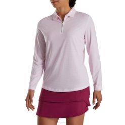 estampa de houndstooth rosa L6VB2375 camisa de proteção solar feminina rosa houndstooth estampa Footjoy