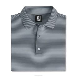fumaça cinza L6VB1850 colarinho listrado alimentador lisle cinza fumaça Footjoy
