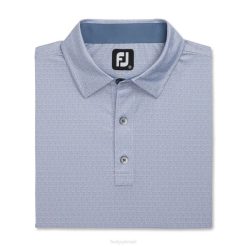 jeans roxo empoeirado L6VB1772 colarinho lisle com estampa de linha espiral em jeans roxo empoeirado Footjoy