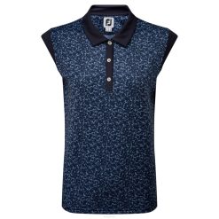 marinha L6VB748 boné feminino com estampa de manga interlock azul marinho Footjoy