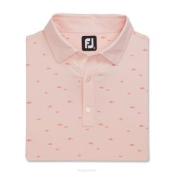 quartzo rosa L6VB1795 ajuste atlético escola de peixe estampa lisle colarinho quartzo rosa Footjoy