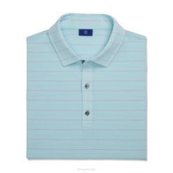 roxo claro como espuma do mar L6VB1893 Seafoam-roxo claro ajuste atlético camisa listrada aberta gola própria Footjoy