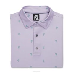 roxo empoeirado L6VB1748 colarinho lisle com estampa de cacto roxo empoeirado Footjoy
