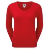 vermelho L6VB759 pulôver de mistura de lã com decote em V feminino vermelho Footjoy